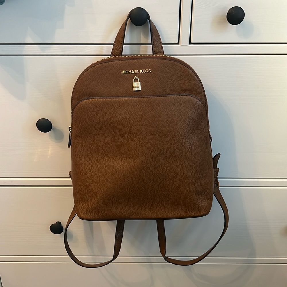 Michael Kors Backpack Purse - Camel Leather